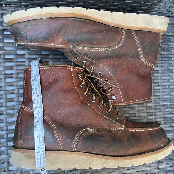 Carhartt Men's Brown Leather  Steel Toe Safety Work Boots Size 12 M Distressed - Picture 16 of 17